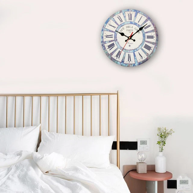 Horloge Murale Bois Rustique 38,1 Cm - Mouvement Quartz Silencieux - Décoration Intérieur Cuisine Salon - 3