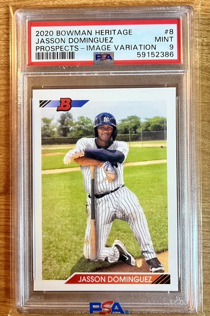 2020 Bowman Heritage Jasson Dominguez #8 Prospects Image Variation SP PSA 9