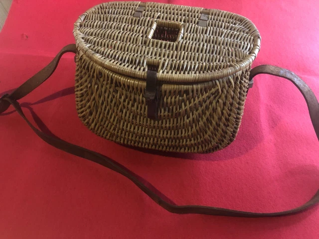 Panier De Pêche En Osier Vintage - Artisanal - Déco Maison, Cabane, Lac