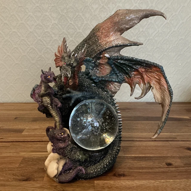 CRYSTAL DRAGON FIGURINE Fantasy Statue Mythical Creature Home Decor ...