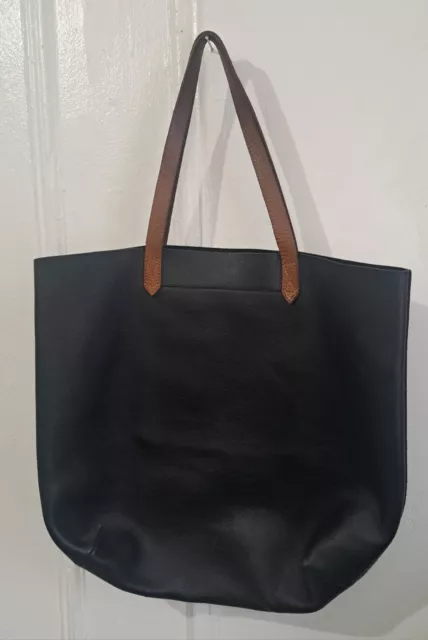 Womens MADEWELL Black Leather The TRANSPORT TOTE BAG Large Shoulder Handbag