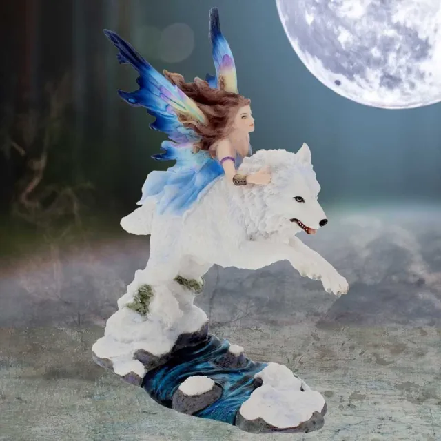 Free Spirit Fairy and Wolf Figurine Nemesis Now Wildlife Fantasy Magic Wolves