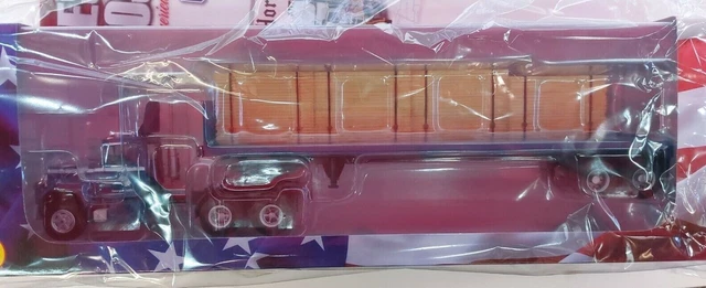 Miniature Altaya 1/43 - Camion Américain Mack Série R Semi-Remorque Transport Bois 1966