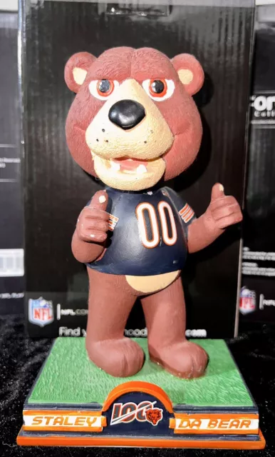 Staley Da Bear Chicago Bears “100th Season” NFL Mascot Bobblehead NIB!