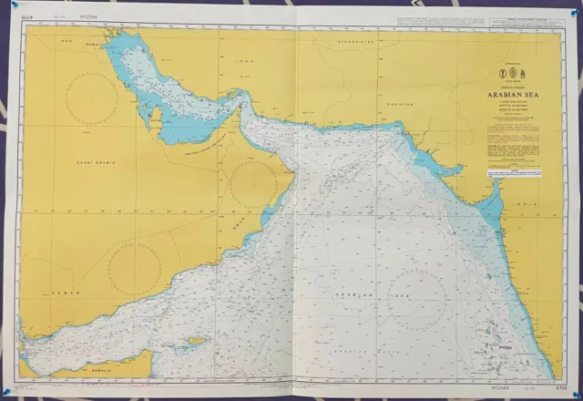 Admiralty 4705 INDIAN OCEAN ARABIAN SEA Map Chart Marine Nautical Maritime Paper