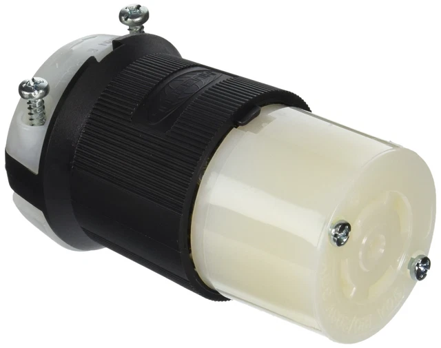Hubbell HBL2813 Locking Connector, 30 amp, 3 Phase, 120/208V, L21-30R, Black ...