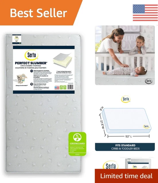 Serta Crib Mattress - Waterproof, Hypoallergenic, GREENGUARD Gold Certified