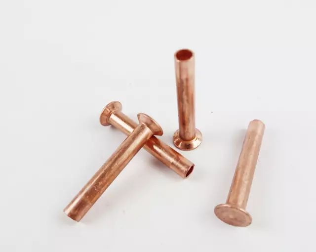 5pcs M6 Copper Semi-hollow Rivet Countersunk Rivets 24mm 30mm 34mm 38mm Length