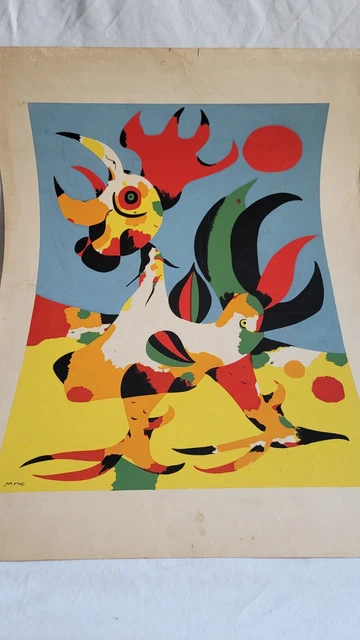 Joan Miro Original Lithograph Le Coq / The Rooster Mourlot 1970 - 26"T x 20"W