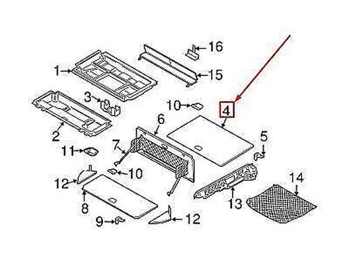 OEM Volvo XC90 MK1 Cargo Compartiment Sol Hayon 39987649 Véritable