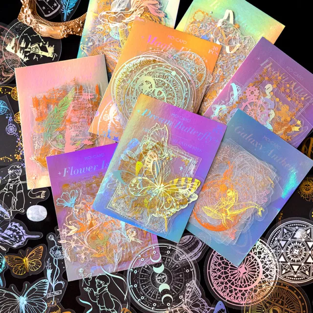 Fantasy Space Butterfly Holographic Stickers Journal Diary Scrapbooking Crafts