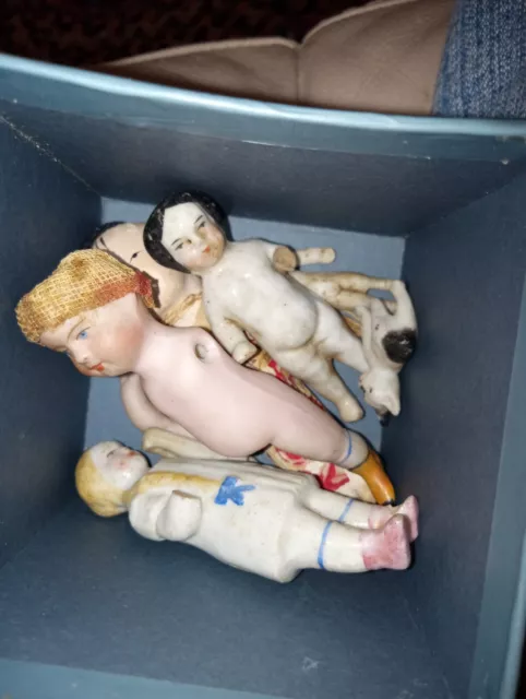 Sweet Lot Of Early Antique Dolls And Parts All Need TLC