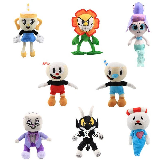 CUPHEAD GAME MUGMAN Mecup And Brocup Dice Cup Head Plush Toy Stuffed ...