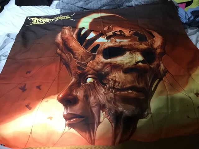 Ingested  Ashes lie still banner 4ft x  4ft , still new no stains or rips !