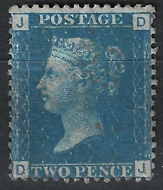 GB SG47 QV 1858 2d Blue, Plate 13, DJ, Mint MNG