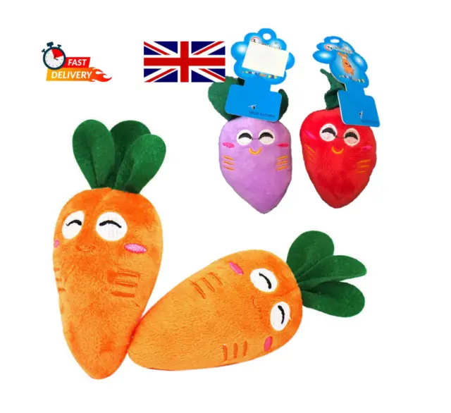 Cute Puppy Pet Supplies Carrot Plush Chew Squeaker Sound Squeaky Soft Dog Toys