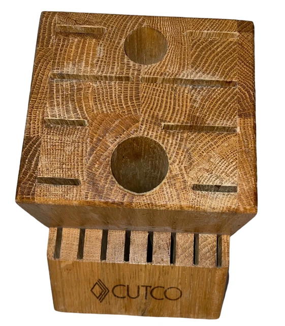 Cutco 18 Slot Knife Block Honey Oak Wood 8 Steak Slots Homemaker USA