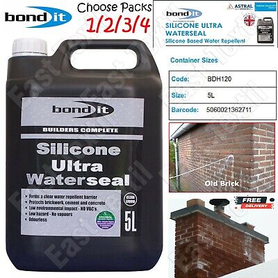 1-4 paquetes Bond It Silicona Ultra waterseal 5L ladrillo y masonary repelente al agua
