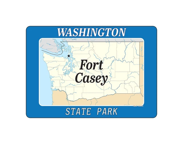 Fort Casey State Park with Map Washington 5x3.5 Travel Sticker Decal
