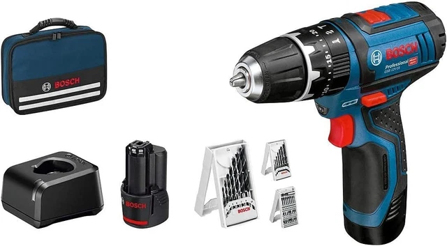 Bosch Professional Sistema 12V Trapano Avvitatore con Percussione GSB 12V-15 (in