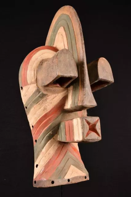 22859 Afrikanische Alte Songye Kifwebe Maske / Mask DR Kongo