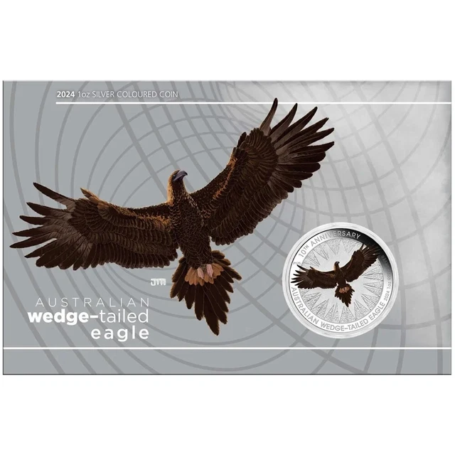 2024 AUSTRALIAN WEDGETAILED Eagle 10th Ann 1oz Silver Coin 189.00