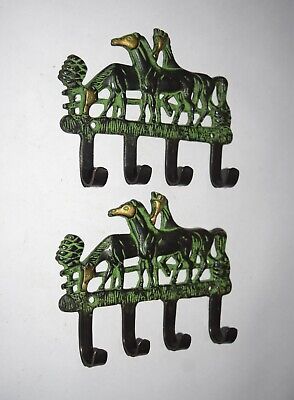 Brass Horse Hook Pair Of Wall Hooks 4 In 1 Style Horse Family Design Hooks EK507