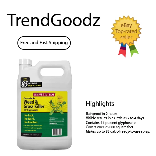WEED GRASS KILLER Herbicide 1 Gallon 41 Glyphosate Concentrate Compare
