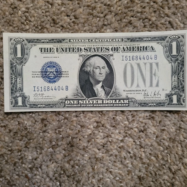💎1928-B $1 Silver Certificate Note ~~ Crisp ~ Uncirculated💥