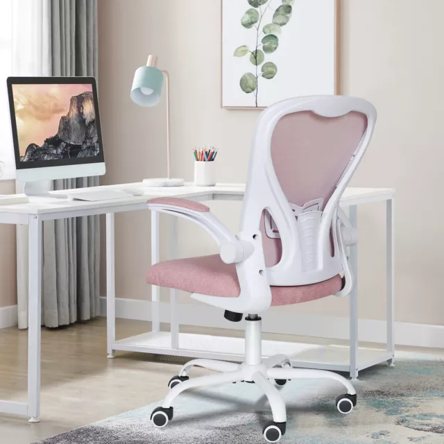 Mesh Office Chair Ergonomic Computer Desk Seat Swivel Armchair 30° Rocking Pink