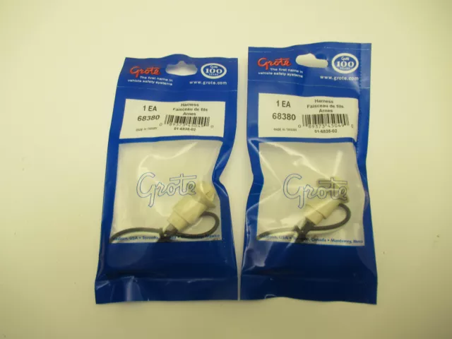 Grote 9 1/2" Long 2 Wire  Twist-In Socket Pigtail 68380 LOT OF ( 2 )