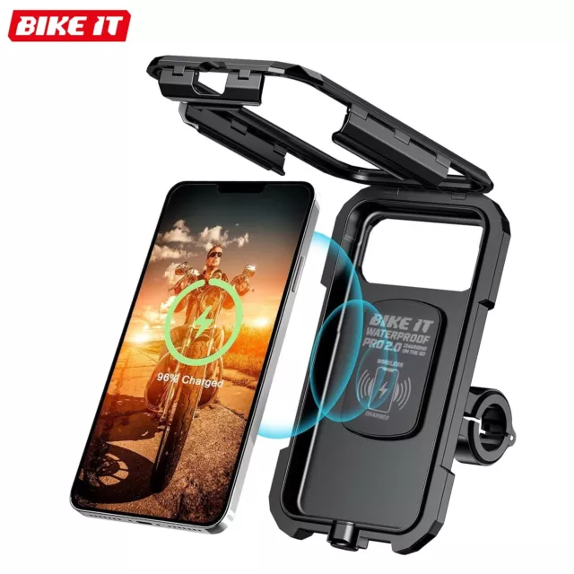 Bike It Pro 2 Motorcycle Wireless USB-C Phone Charger Mount & Waterproof Case