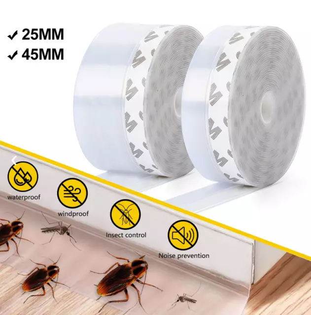 16FT Door Seal Strip Weather Stripping Adhesive Silicone Windows Bottom Stopper