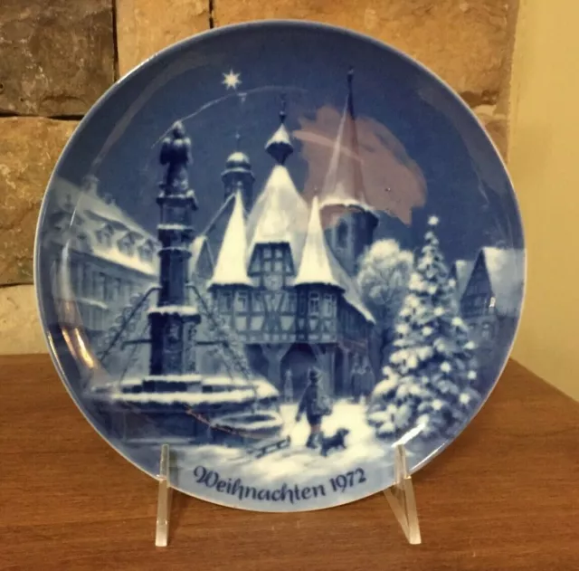 Berlin Design~German~Christmas Plate~Genuine Blue China~Christmas~1972