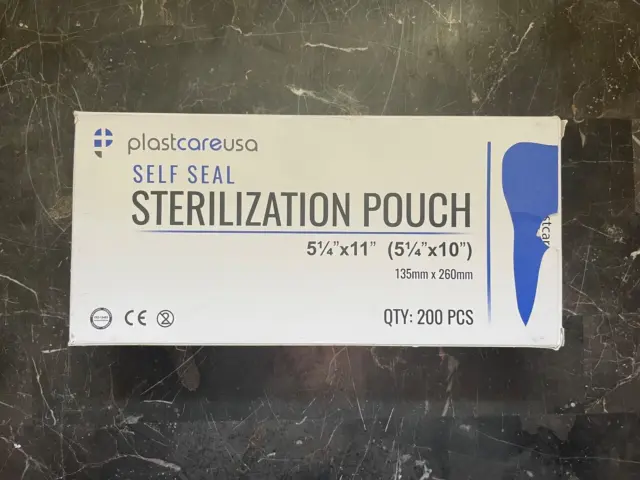 Self Sterilization Pouches  Autoclave 5.25 X 10 Blue Film Box 200 Each