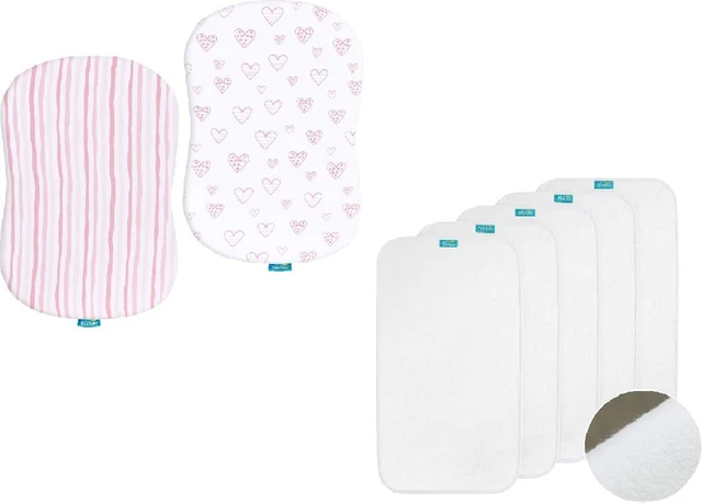 5 Count Changing Pad Liner, Larger Changing Pad Cover 28" X 15", Cotton Flannel,