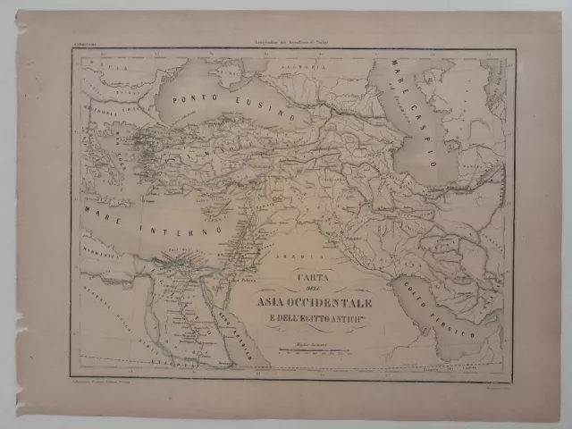 Carta dell'Asia Occidentale e dell'Egitto Antichissimo_Originale carta Marmocchi