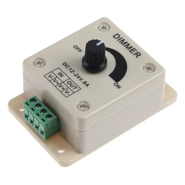 LED Dimmer Switch 12-24V 8A Adjustable Brightness Single Color Controller