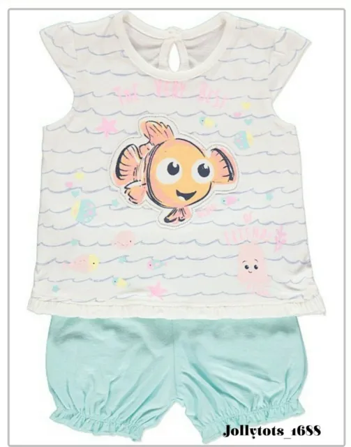 Disney Baby Girls Shorts & Top Outfit Finding Nemo Character Set 3-24 Mths BNWT