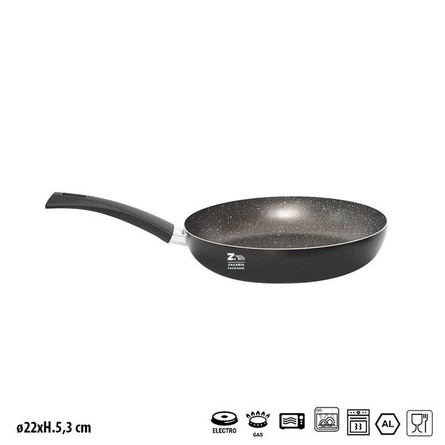 GREGORIOSTORE Padella in Ferro Spazzolato con Manico Rosso, per Spaghetti e Wok, Rotonda, Antiaderente Naturale, Manico Ergonomico, Uso Professionale (24 cm