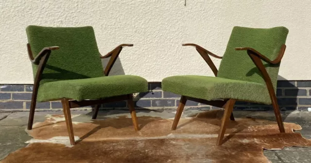 Pair original Czech mid century armchairs Made By Tatra  1970s from UK dealer