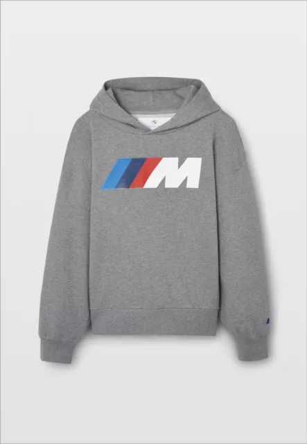 BMW Genuine M Performance Logo Sweatshirt Hoodie Unisex Long Sleeved in Grey