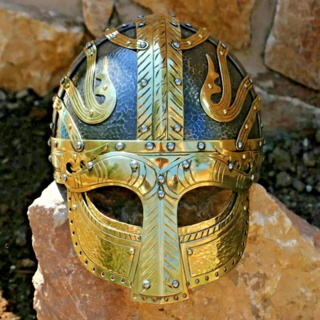 Medieval New Viking helmet Vendel Sca Larp helmet Replica Sca Larp Halloween