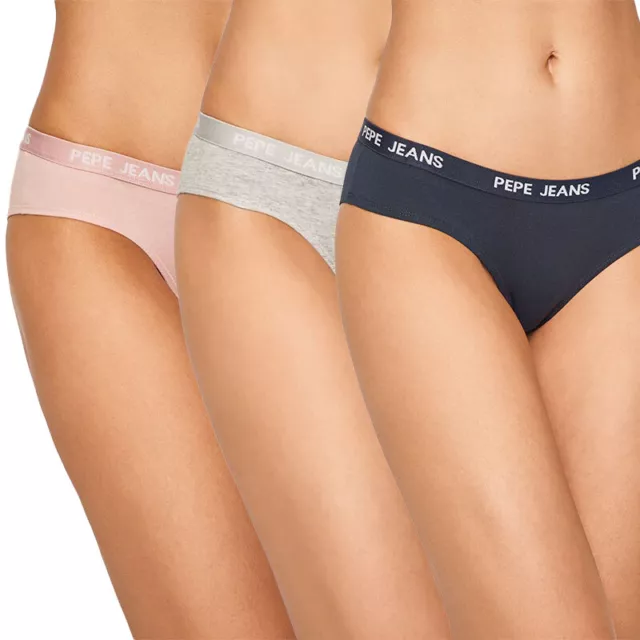 Pepe Jeans London PLU10424 Mujer Braguita de Bikini 3 Paquete Algodón Lencería