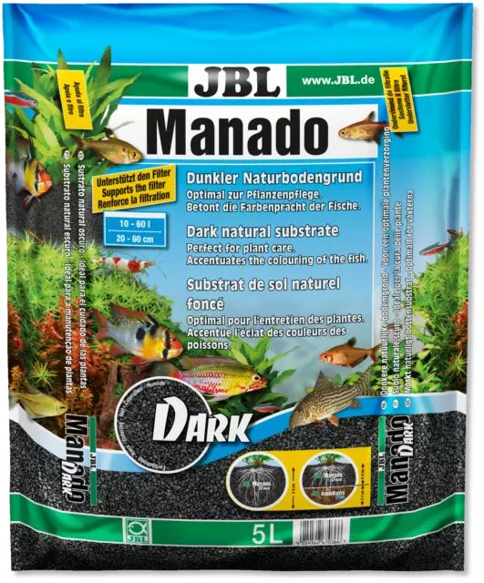 JBL Manado Dark 1,5-2,5mm 5 litri - Substrato per acqua dolce