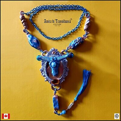 ethnic jewelry primitive necklace luxury pendant original amulet fertiliy bull
