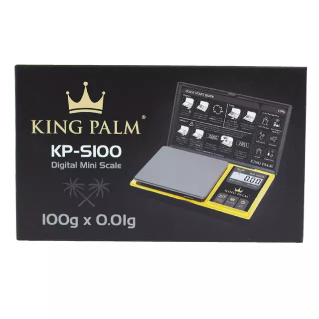 1x Scale King Palm KP-S100 Digital Mini Scale | Gold Plated Accents | 100G 2