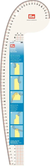 Línea de curva Prym bola de brazo orificio de brazo cortador regla 52 cm x 15 cm 611501 Línea de curva Prym bola de brazo orificio de brazo cortador regla 52 cm x 15 cm 611501