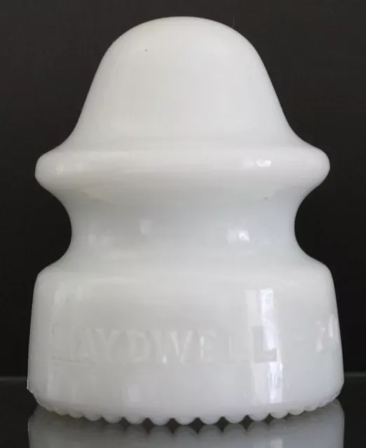 WHITE MILK w/BLUE TINE CD 164 MAYDWELL-20 U.S.A. GLASS INSULATOR