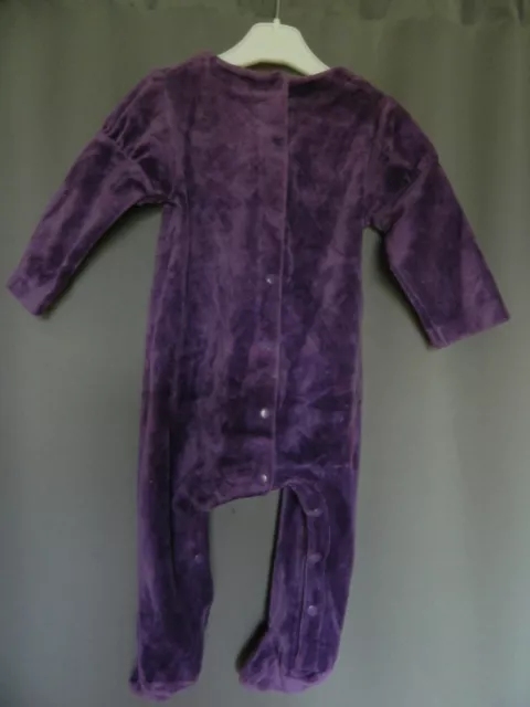 Pyjama en velours bébé fille T 6 mois "DPAM" brodé 2